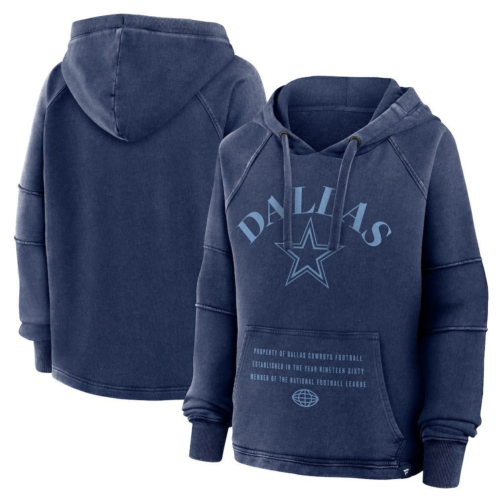 Dallas Cowboys Women's Oversized Raglan Gridiron Hoodie Navy | Fanatics