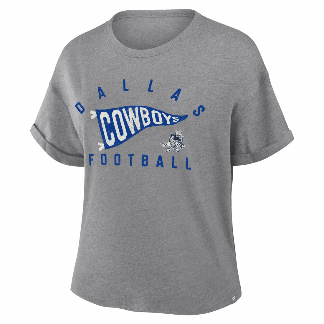 Dallas Cowboys Women's Pennant Wave Tribute Tri-Blend Boxy T-Shirt Heather Gray | Fanatics