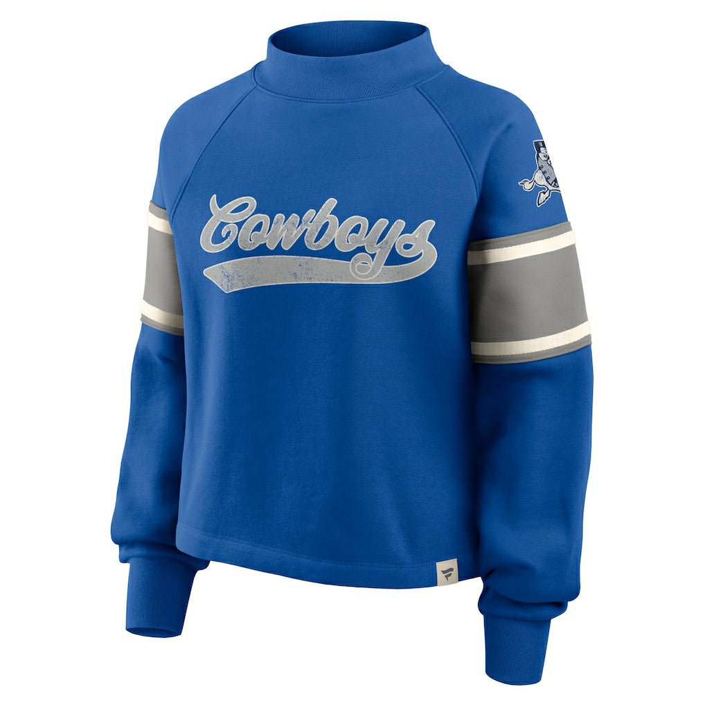 Dallas Cowboys Oversized Hometown Toss Sweep Mock Neck Pullover Royal | Fanatics