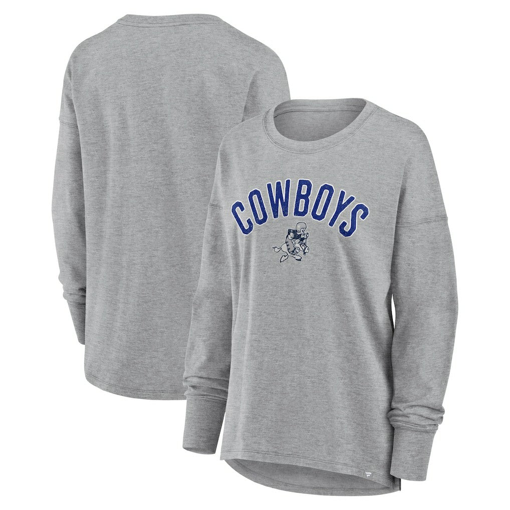Dallas Cowboys Women's Hometown Legacy Long Sleeve T-Shirt Heather Gray | Fanatics