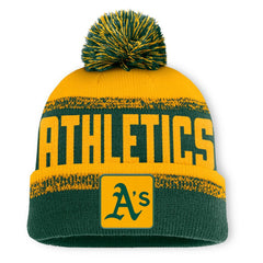 Athletics Fanatics No-Doubter Cuffed Knit Hat with Pom - MLB