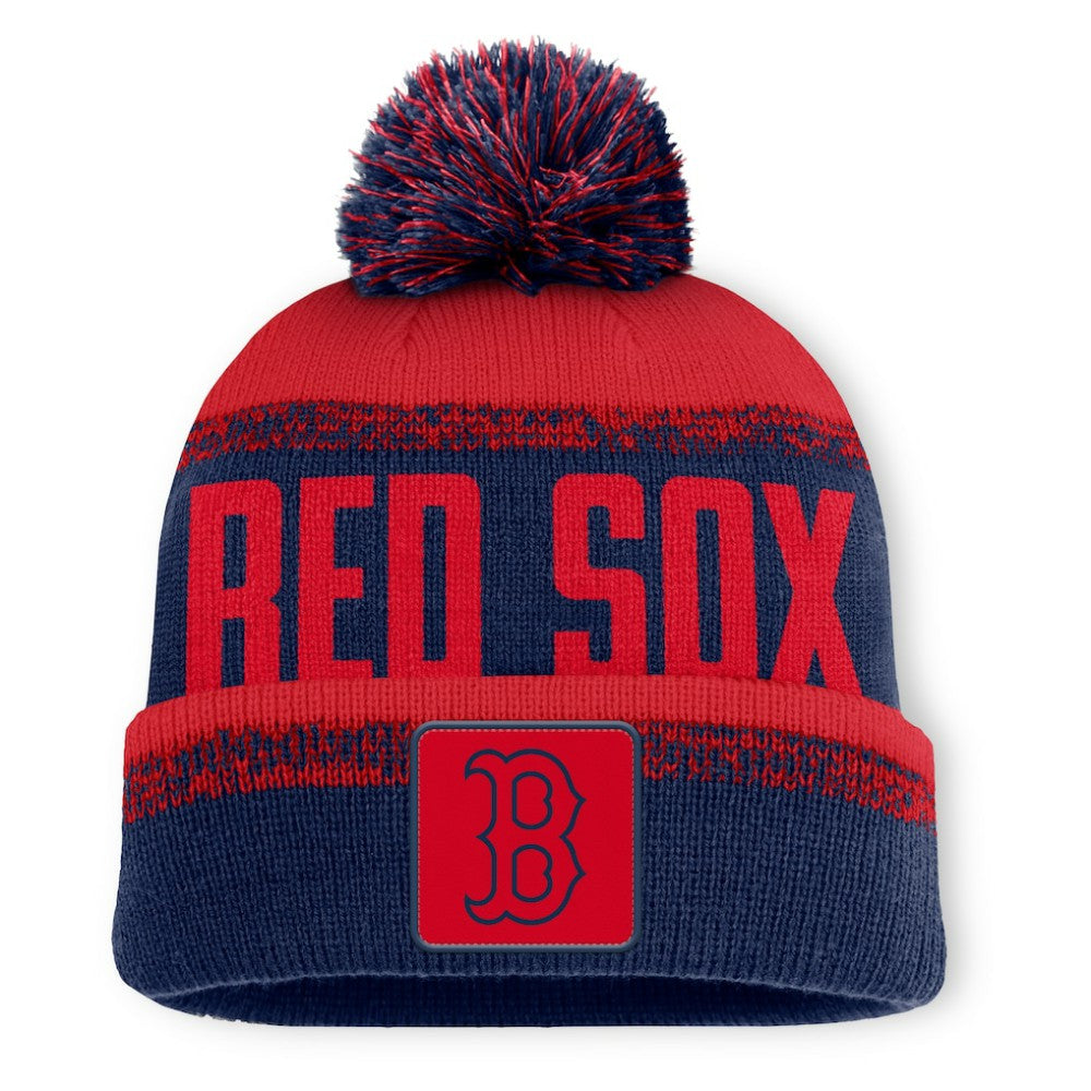 Boston Red Sox Fanatics No-Doubter Cuffed Knit Hat with Pom - MLB