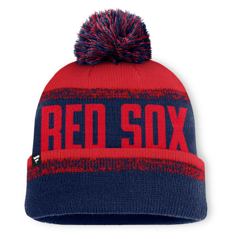 Boston Red Sox Fanatics No-Doubter Cuffed Knit Hat with Pom - MLB