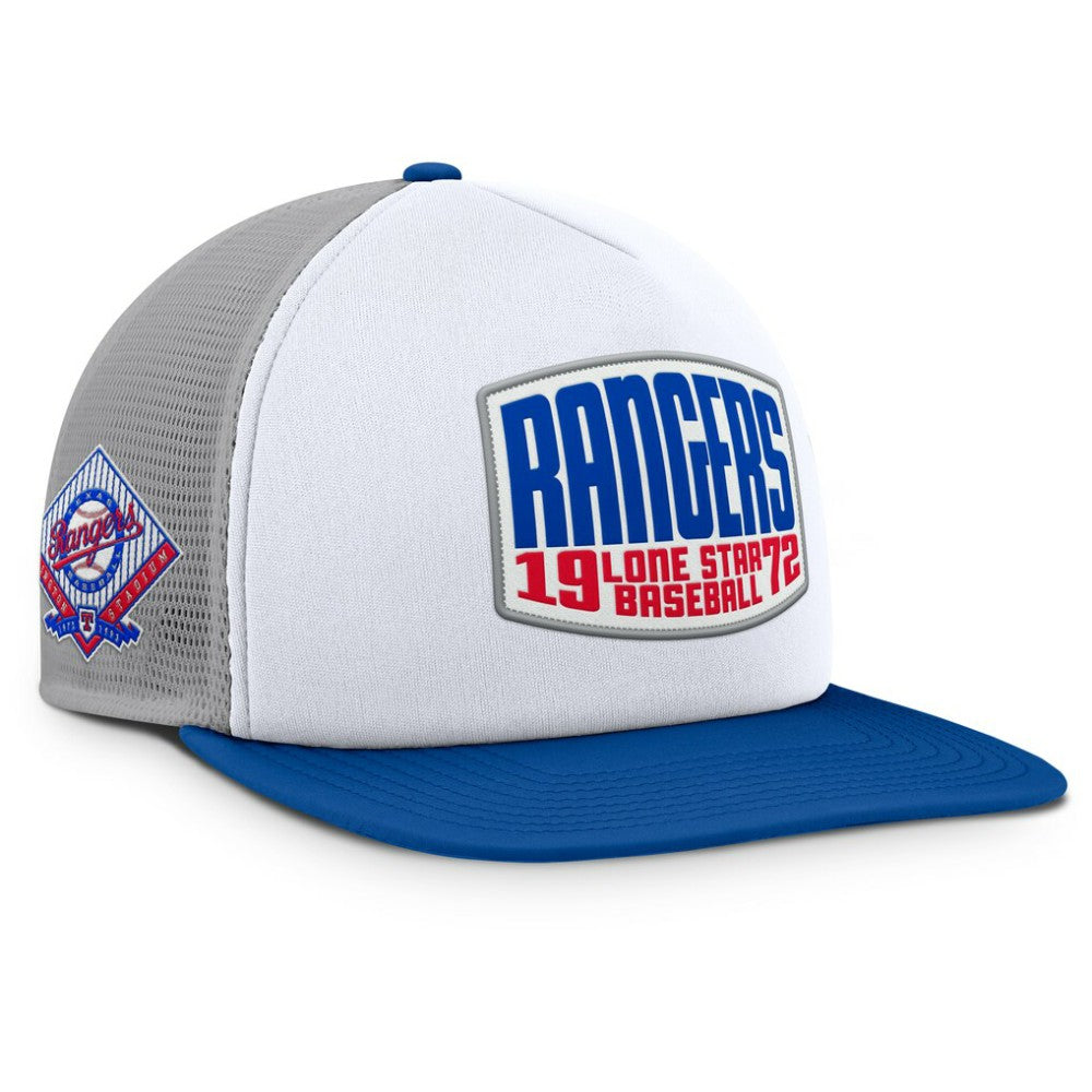 Texas Rangers Fanatics Cranked Foam Front Patch Trucker Adjustable Hat - MLB