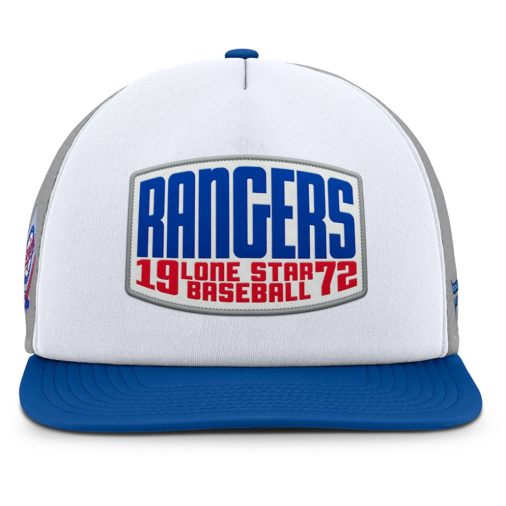Texas Rangers Fanatics Cranked Foam Front Patch Trucker Adjustable Hat - MLB