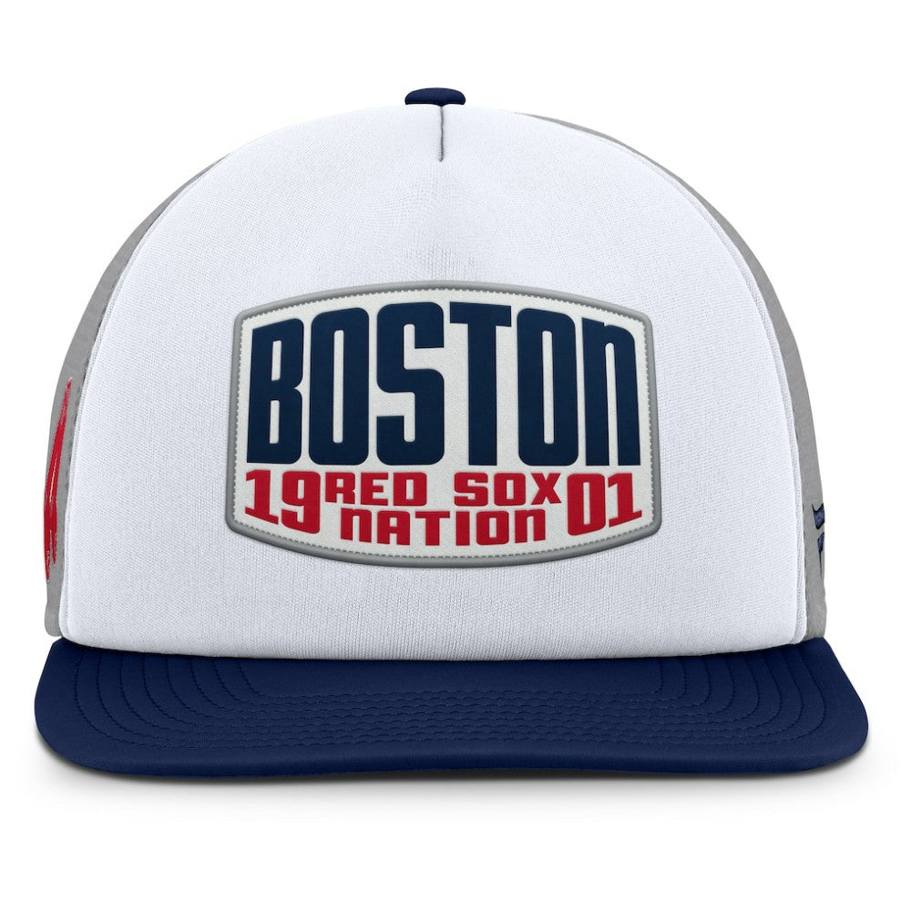 Boston Red Sox Fanatics Cranked Foam Front Patch Trucker Adjustable Hat - MLB