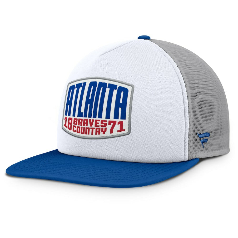 Atlanta Braves Fanatics Cranked Foam Front Patch Trucker Adjustable Hat - MLB