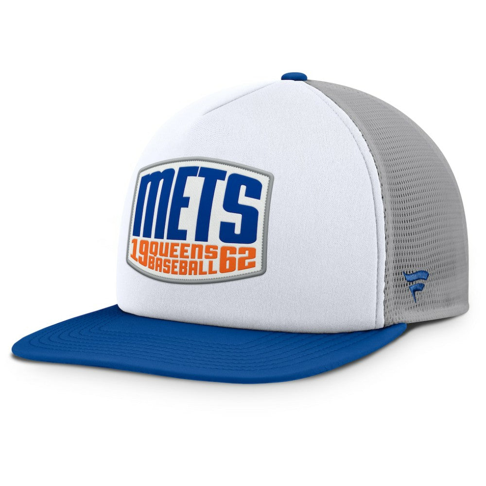 New York Mets Fanatics Cranked Foam Front Patch Trucker Adjustable Hat - MLB