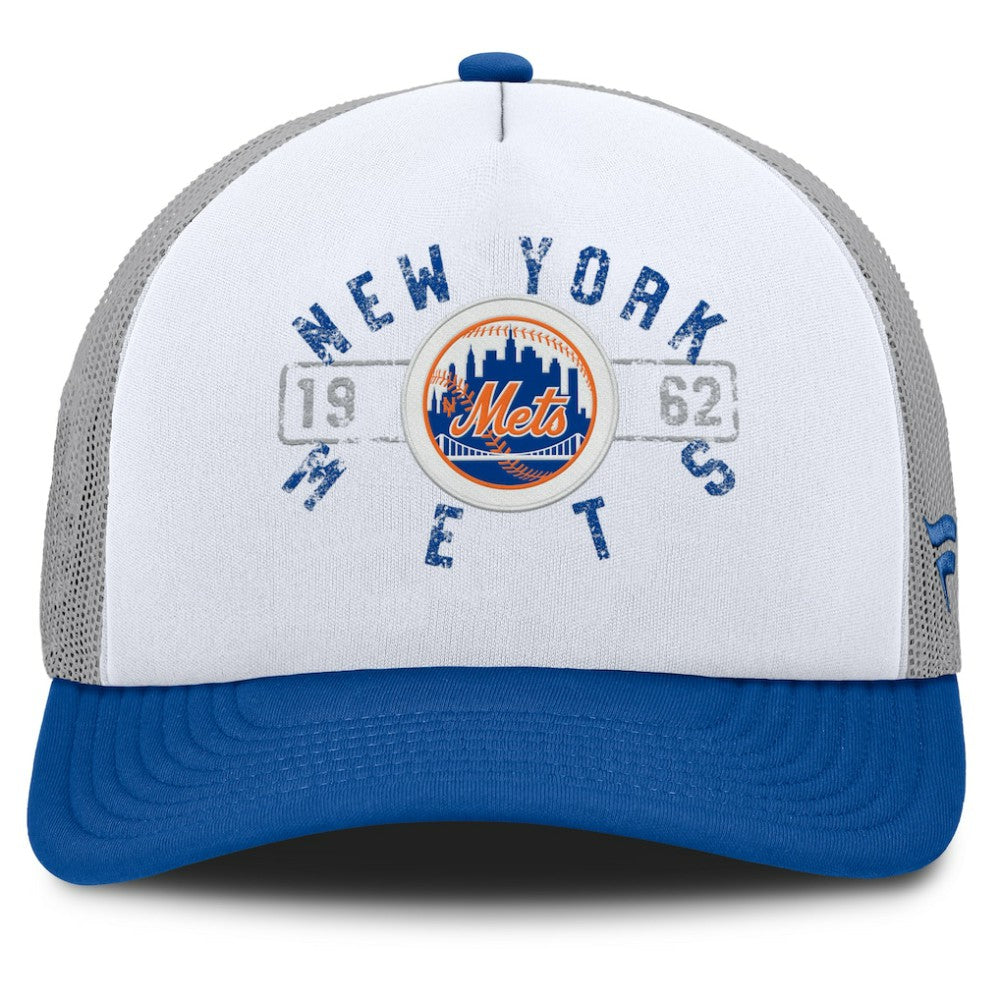 New York Mets Fanatics Designated A-Frame Foam Front Trucker Adjustable Hat - MLB