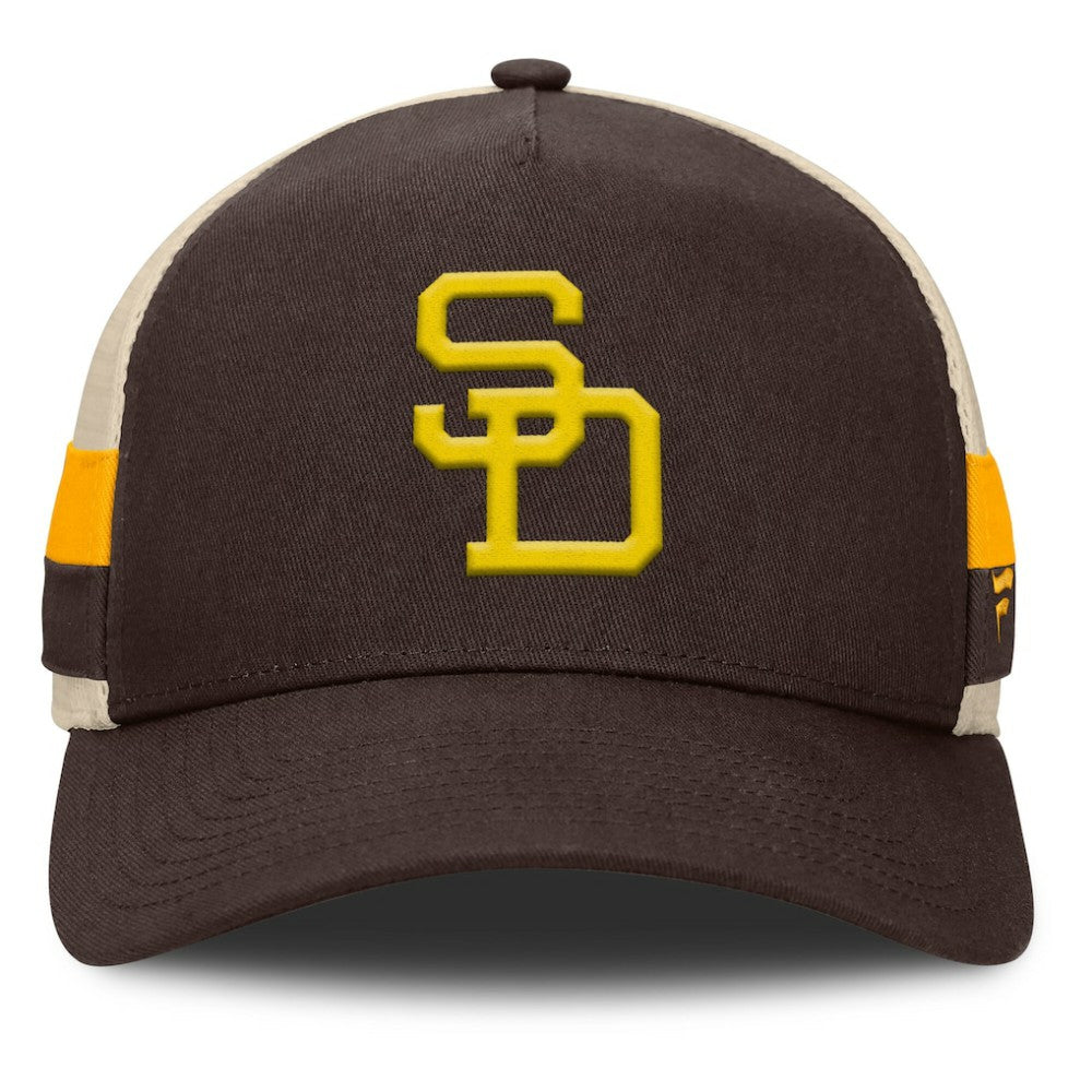 San Diego Padres Fanatics Inherited Side Stripe Trucker Adjustable Hat - MLB