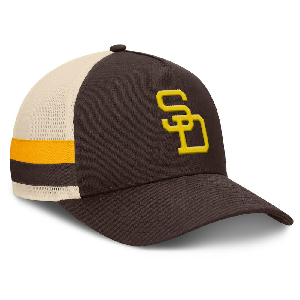 San Diego Padres Fanatics Inherited Side Stripe Trucker Adjustable Hat - MLB