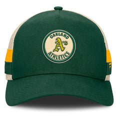 Athletics Fanatics Inherited Side Stripe Trucker Adjustable Hat - MLB