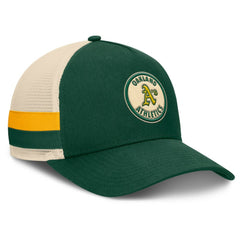 Athletics Fanatics Inherited Side Stripe Trucker Adjustable Hat - MLB