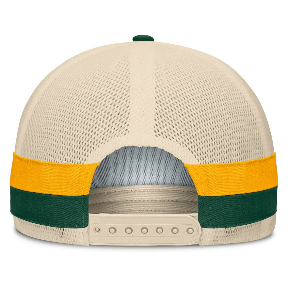 Athletics Fanatics Inherited Side Stripe Trucker Adjustable Hat - MLB
