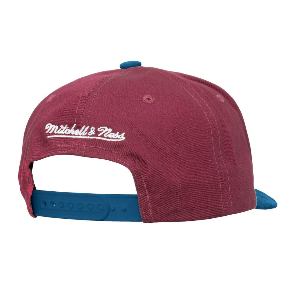 Colorado Avalanche Mitchell & Ness May Flowers Pro Crown Adjustable Hat - Burgundy/Blue - NHL