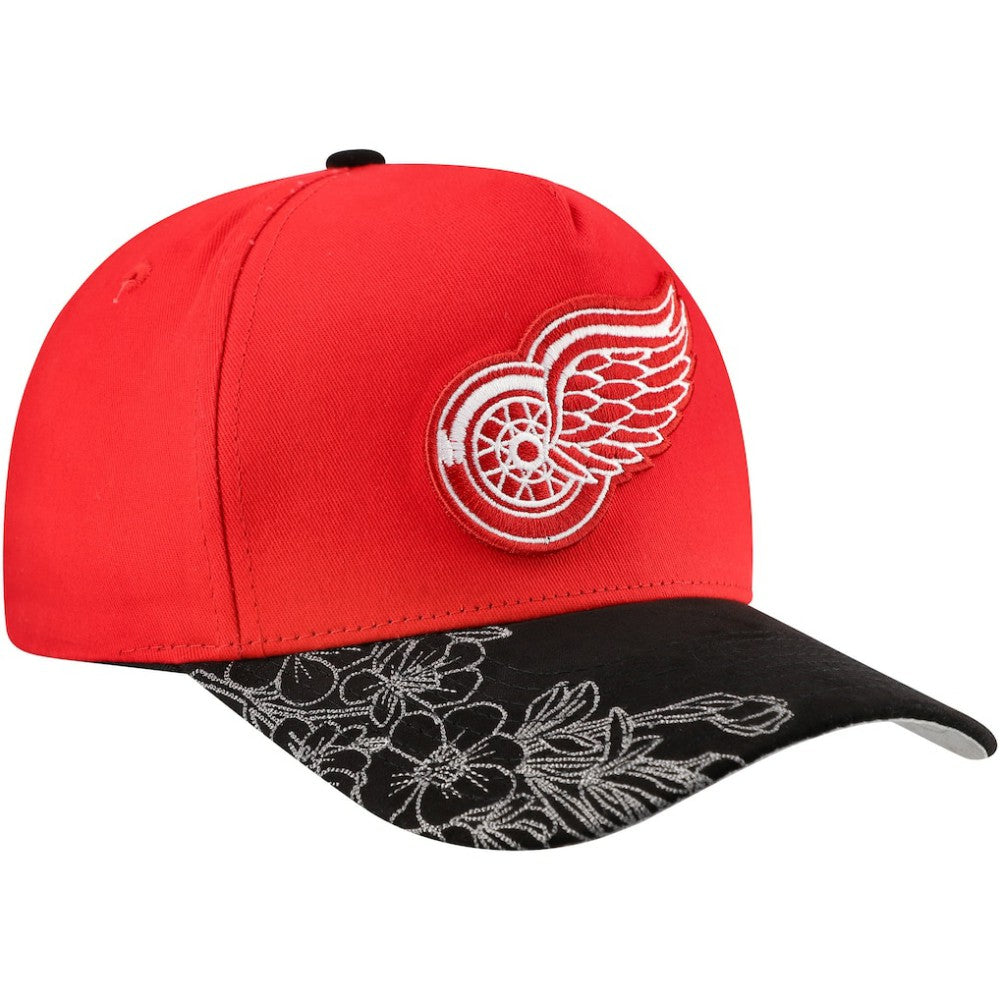 Detroit Red Wings Mitchell & Ness May Flowers Pro Crown Adjustable Hat - Red/Black - NHL