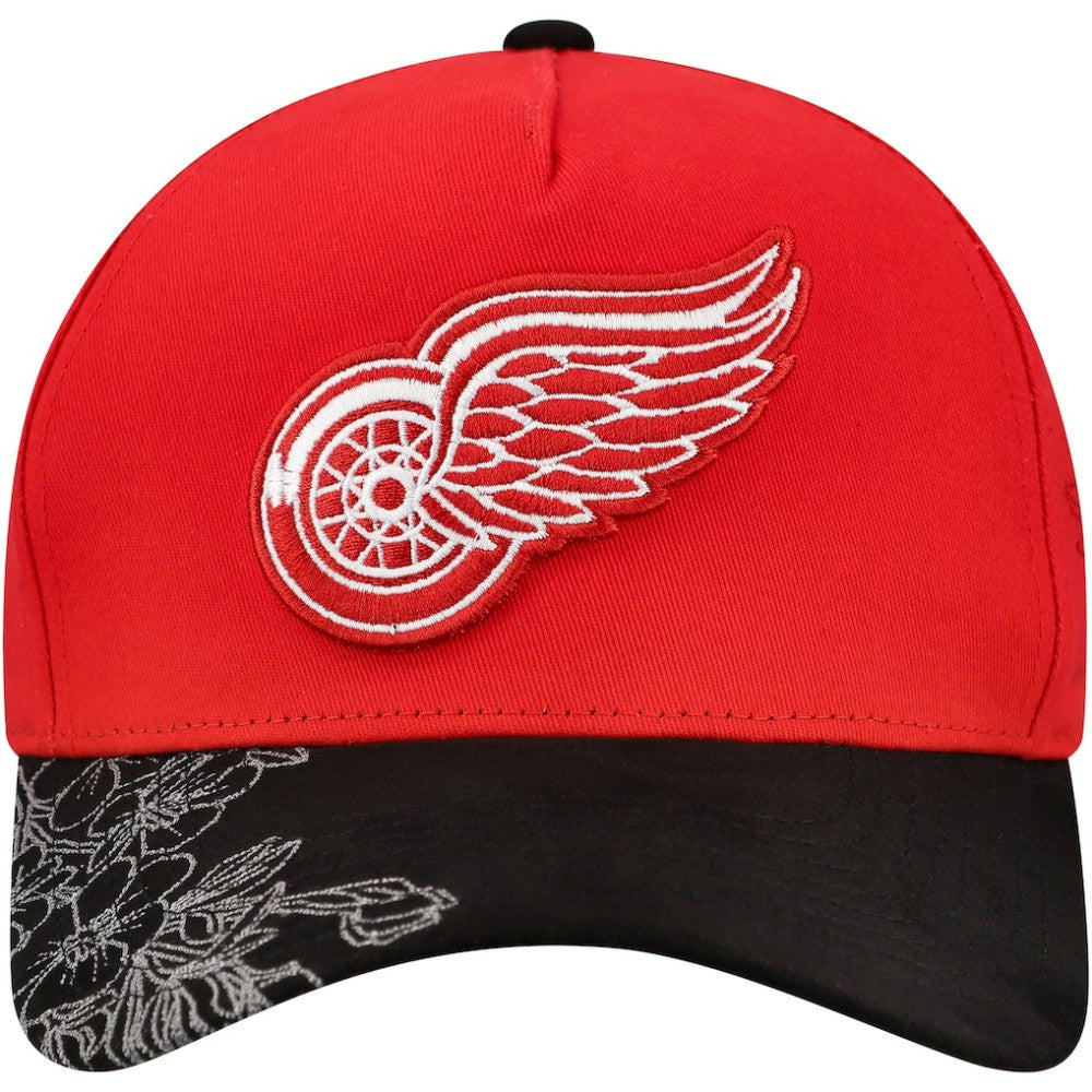 Detroit Red Wings Mitchell & Ness May Flowers Pro Crown Adjustable Hat - Red/Black - NHL