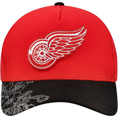 Detroit Red Wings Mitchell & Ness May Flowers Pro Crown Adjustable Hat - Red/Black - NHL
