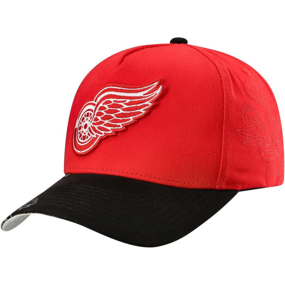 Detroit Red Wings Mitchell & Ness May Flowers Pro Crown Adjustable Hat - Red/Black - NHL