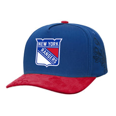 New York Rangers Mitchell & Ness May Flowers Pro Crown Adjustable Hat - Blue/Red - NHL