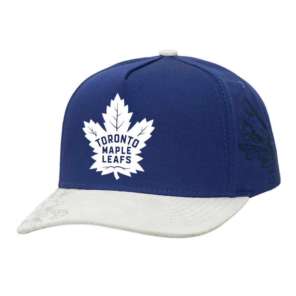 Toronto Maple Leafs Mitchell & Ness May Flowers Pro Crown Adjustable Hat - Blue/Gray - NHL