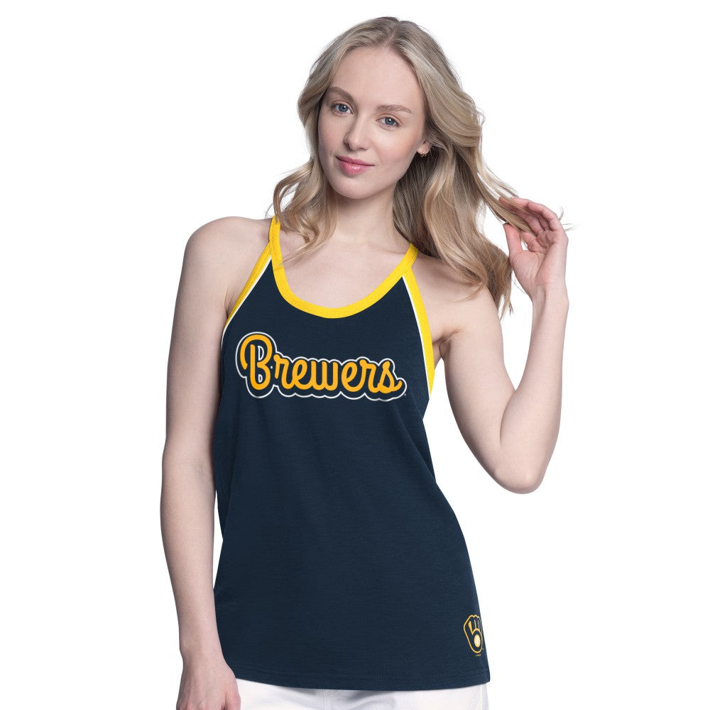Milwaukee Brewers G-III 4Her by Carl Banks Women's Curveball Racerback Tank Top - MLB