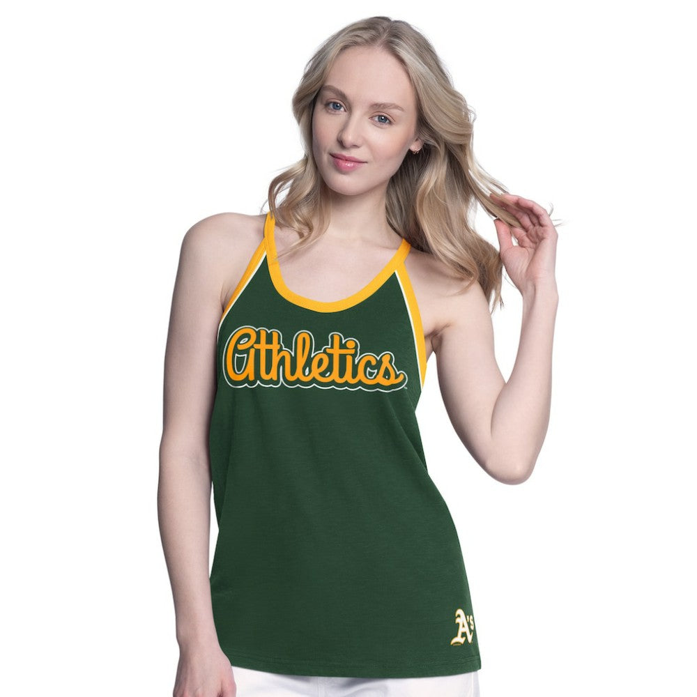 Athletics G-III 4Her by Carl Banks Women's Curveball Racerback Tank Top - MLB