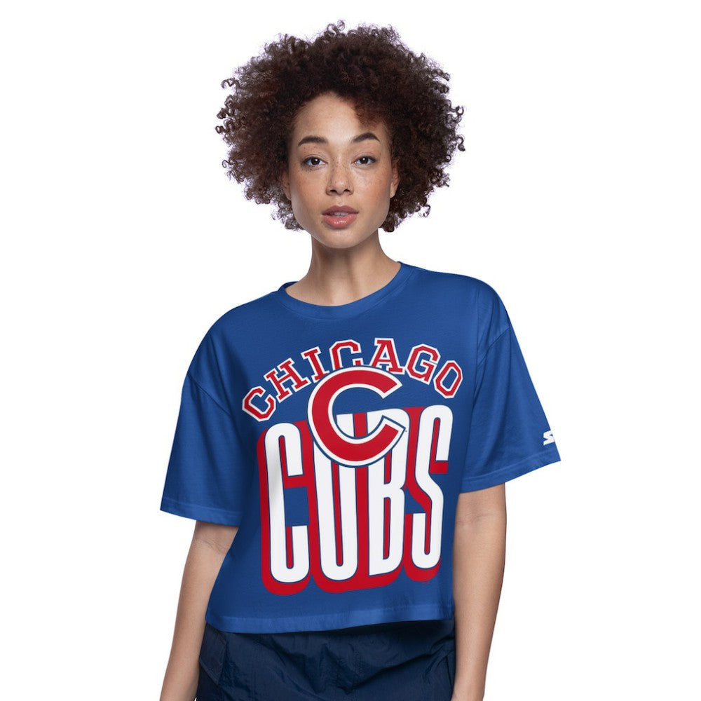 Chicago Cubs Starter Women's Play the Ball Boxy Cropped T-Shirt - MLB
