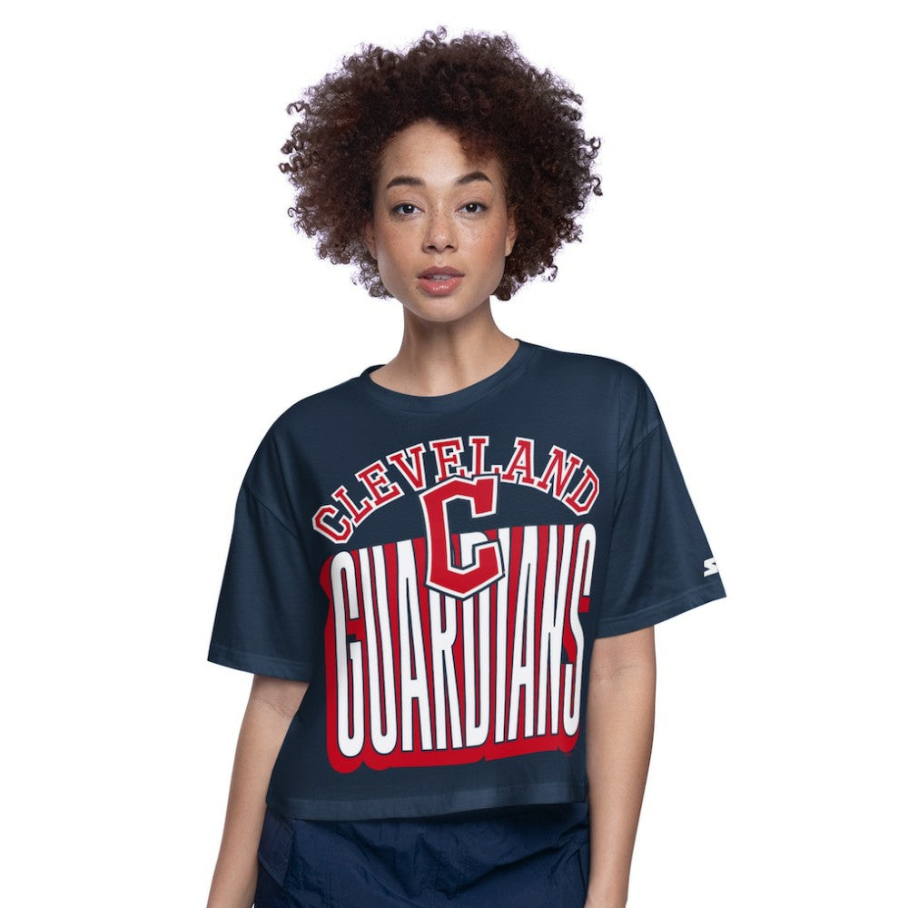Cleveland Guardians Starter Women's Play the Ball Boxy Cropped T-Shirt - MLB