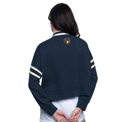 Milwaukee Brewers Starter Women's Power Play Cropped Pullover Sweatshirt - MLB