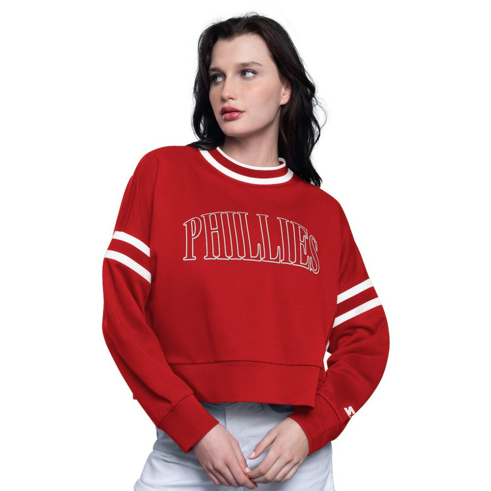Philadelphia Phillies Starter Women's Power Play Cropped Pullover Sweatshirt - MLB