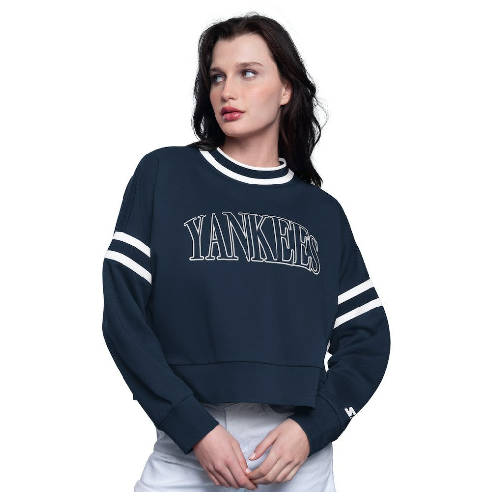 New York Yankees Starter Women's Power Play Cropped Pullover Sweatshirt - MLB