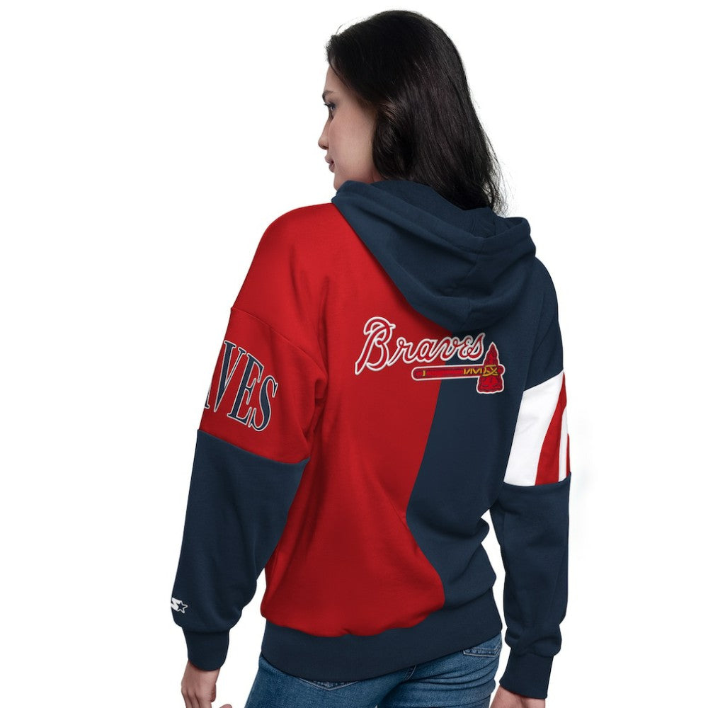 Atlanta Braves Starter Women's Curve Ball Full Zip Hoodie Sweatshirt - MLB