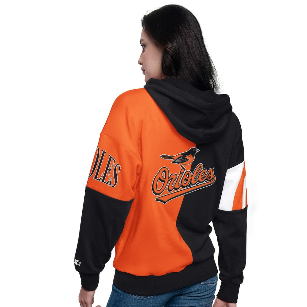 Baltimore Orioles Starter Women's Curve Ball Full Zip Hoodie Sweatshirt - MLB