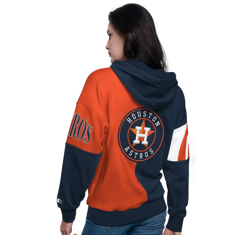 Houston Astros Starter Women's Curve Ball Full Zip Hoodie Sweatshirt - MLB