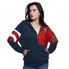 Minnesota Twins Starter Women's Curve Ball Full Zip Hoodie Sweatshirt - MLB