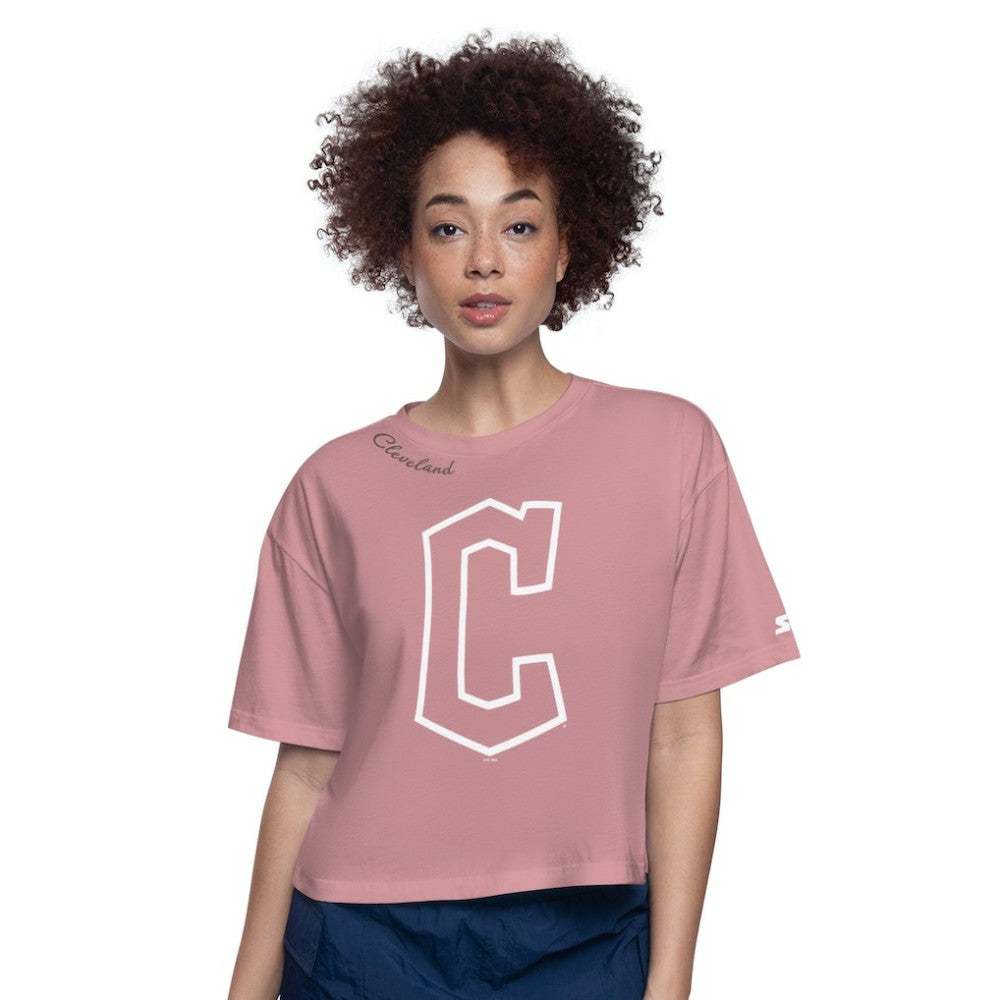 Cleveland Guardians Starter Women's Play the Ball Boxy Cropped T-Shirt - MLB