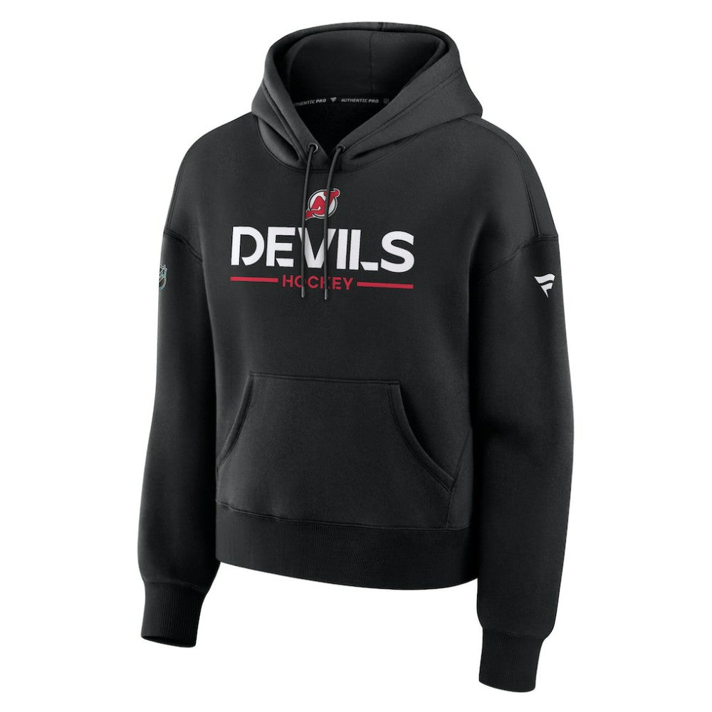 New Jersey Devils Fanatics Women's Authentic Pro Primary Pullover Hoodie - Black - NHL
