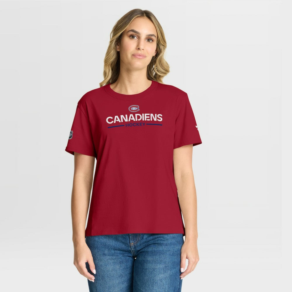 Montreal Canadiens Fanatics Women's Authentic Pro Primary T-Shirt - Red - NHL