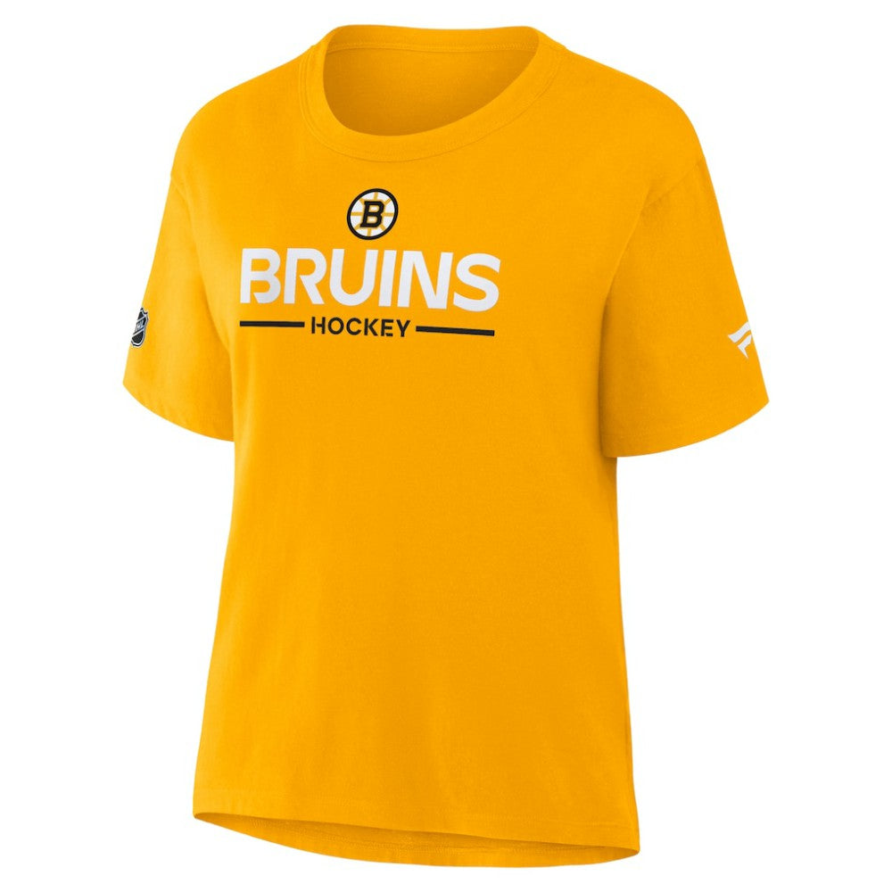 Boston Bruins Fanatics Women's Authentic Pro Primary T-Shirt - Gold - NHL