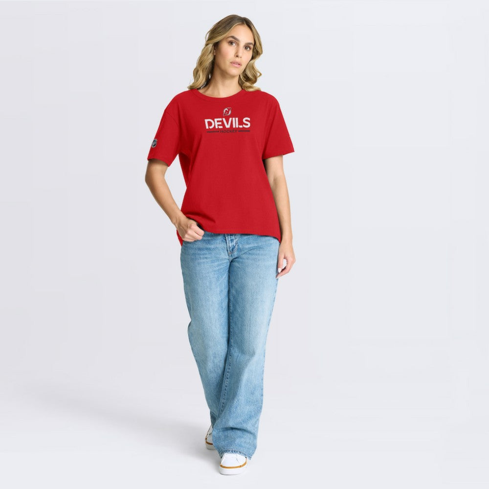 New Jersey Devils Fanatics Women's Authentic Pro Primary T-Shirt - Red - NHL