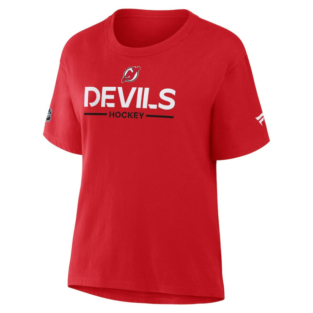 New Jersey Devils Fanatics Women's Authentic Pro Primary T-Shirt - Red - NHL