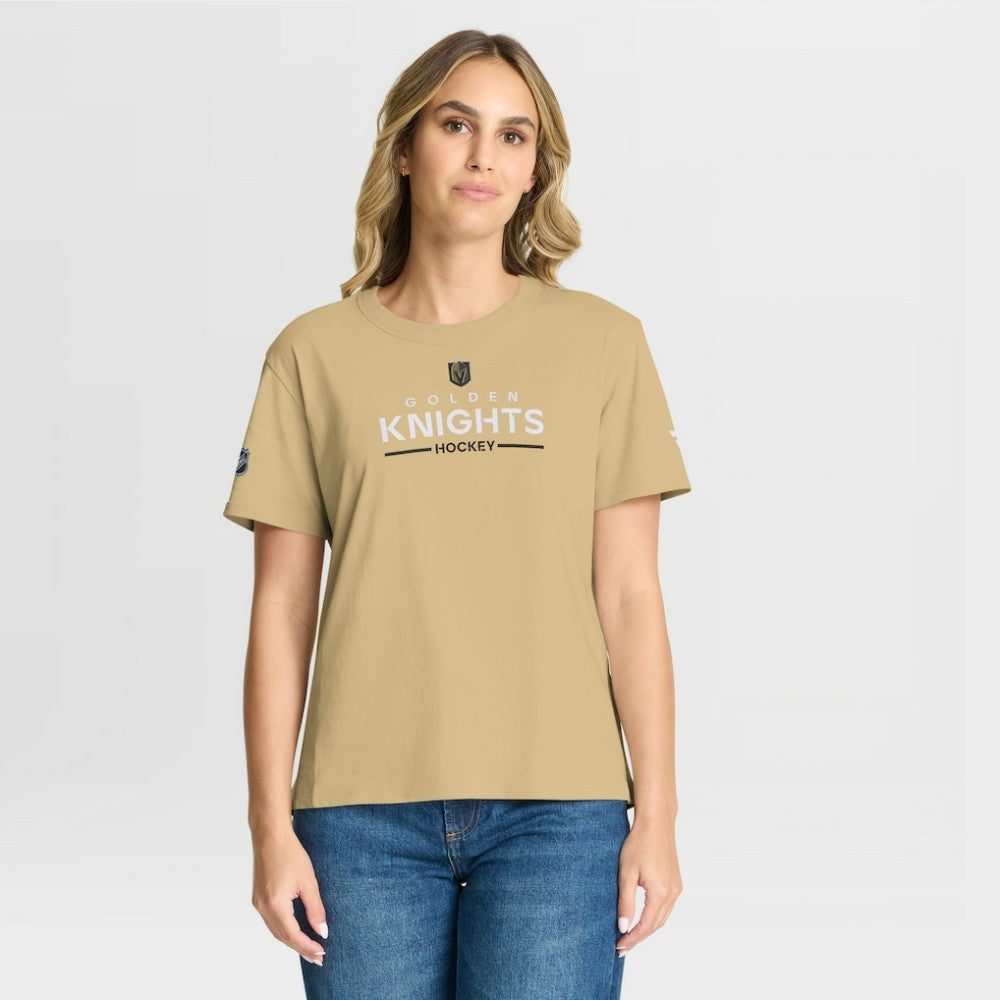 Vegas Golden Knights Fanatics Women's Authentic Pro Primary T-Shirt - Gold - NHL