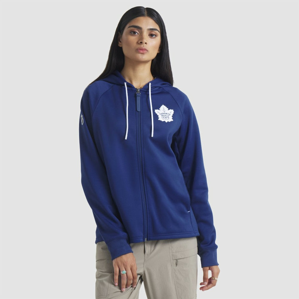 Toronto Maple Leafs Fanatics Women's Authentic Pro Rink Raglan Full-Zip Hoodie - Blue - NHL