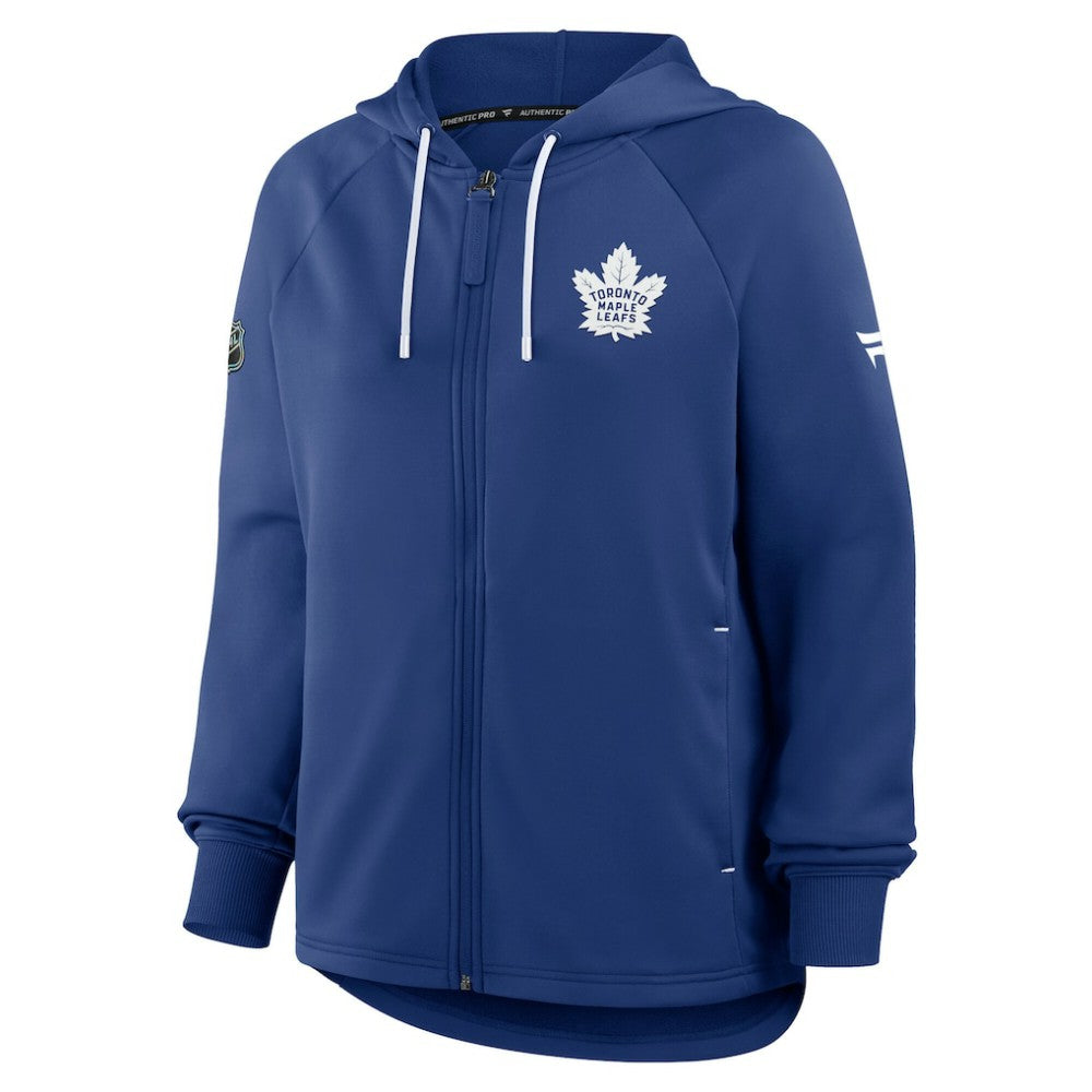 Toronto Maple Leafs Fanatics Women's Authentic Pro Rink Raglan Full-Zip Hoodie - Blue - NHL