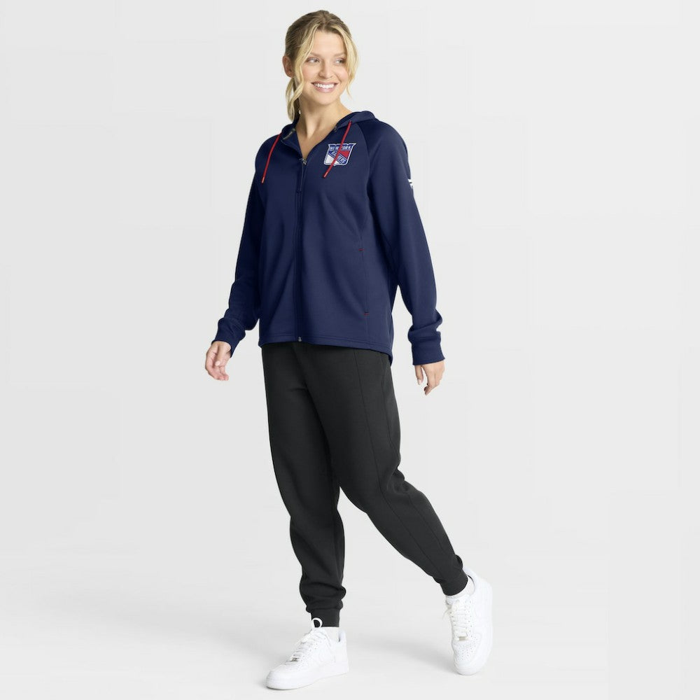 New York Rangers Fanatics Women's Authentic Pro Rink Raglan Full-Zip Hoodie - Navy - NHL