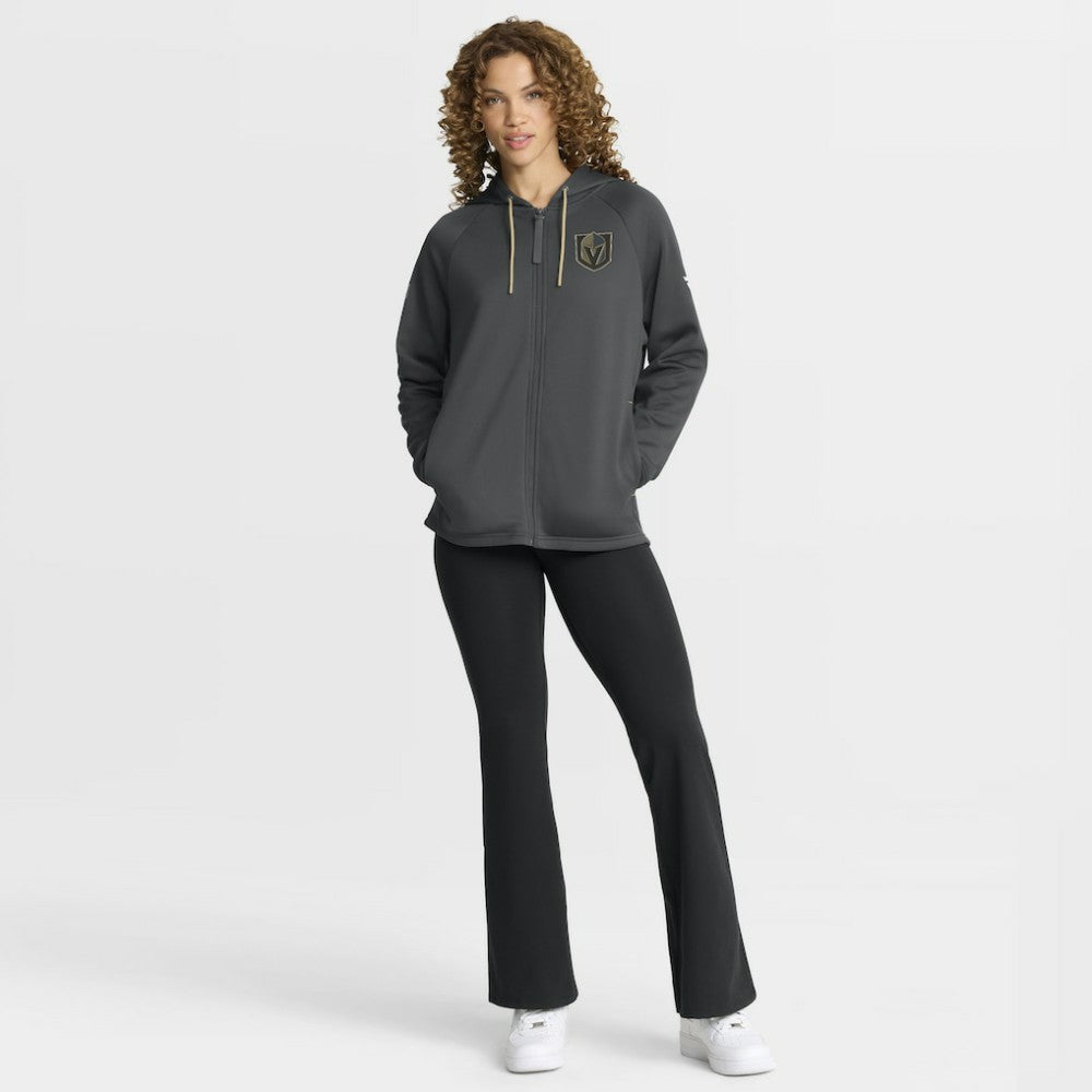 Vegas Golden Knights Fanatics Women's Authentic Pro Rink Raglan Full-Zip Hoodie - Black - NHL