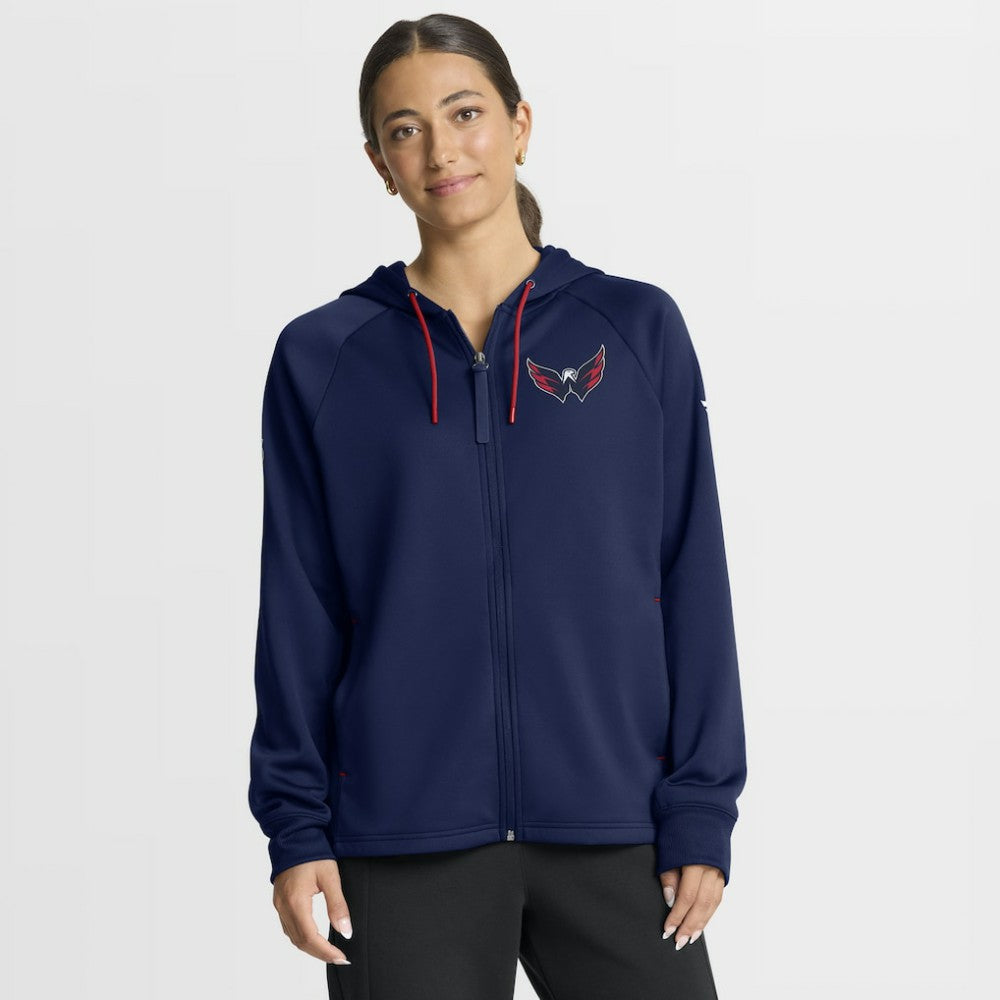 Washington Capitals Fanatics Women's Authentic Pro Rink Raglan Full-Zip Hoodie - Navy - NHL