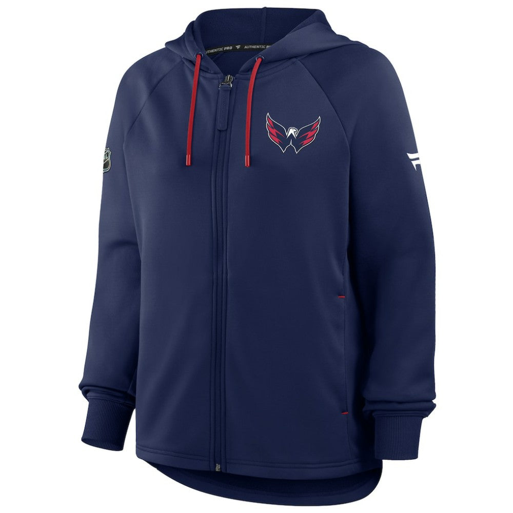 Washington Capitals Fanatics Women's Authentic Pro Rink Raglan Full-Zip Hoodie - Navy - NHL