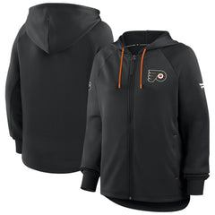 Philadelphia Flyers Fanatics Women's Authentic Pro Rink Raglan Full-Zip Hoodie - Black - NHL